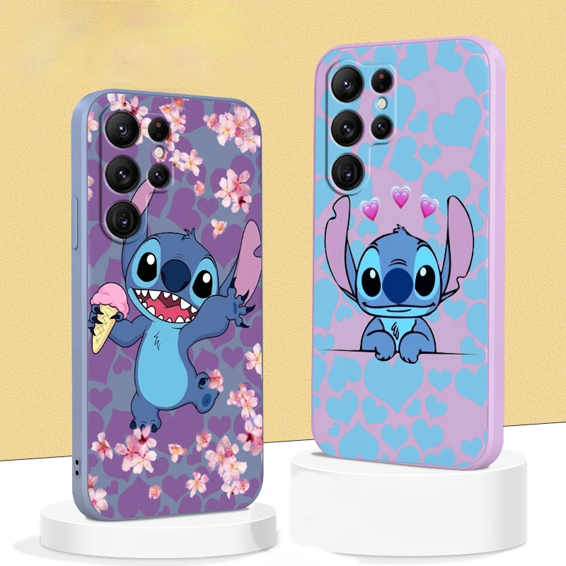 

Liquid Rope Funda Disney Stitch Cute Cartoon Phone Case For Samsung Galaxy S22 S21 S20 FE S10 Note 20 10 Plus Lite Ultra 5G