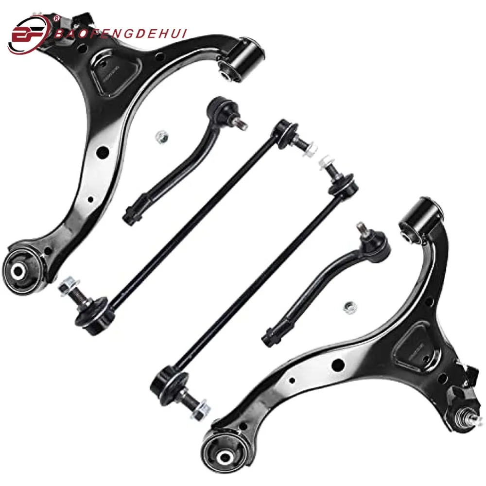 

NEW 6PCS MS90152 MS90153 K750204 K750205 Front Lower Control Arms Tierods Sway Bars For Kia For Hyundai Sorento Santa Fe