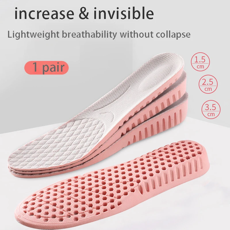 

Women Height Increase Insole Templates For Feet Memory Foam Wedge Inner Inserts Shoes Female Heighten Pad Growing Sole Insoles