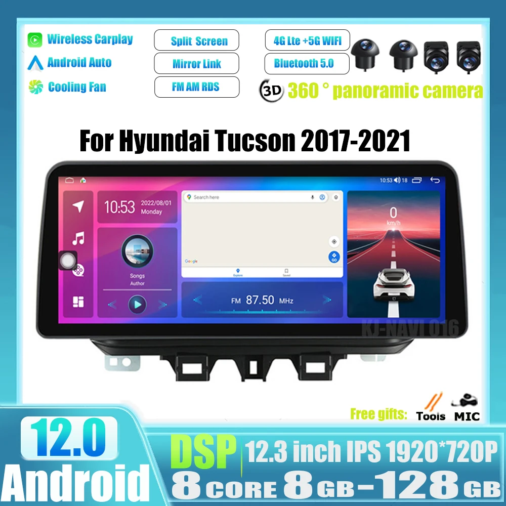 

Автомобильная Мультимедийная система на Android 12, 2017 дюйма, с IPS-экраном, для Hyundai Tucson 2021-128, 8 + ГГц, Wi-Fi, радио, GPS-навигацией