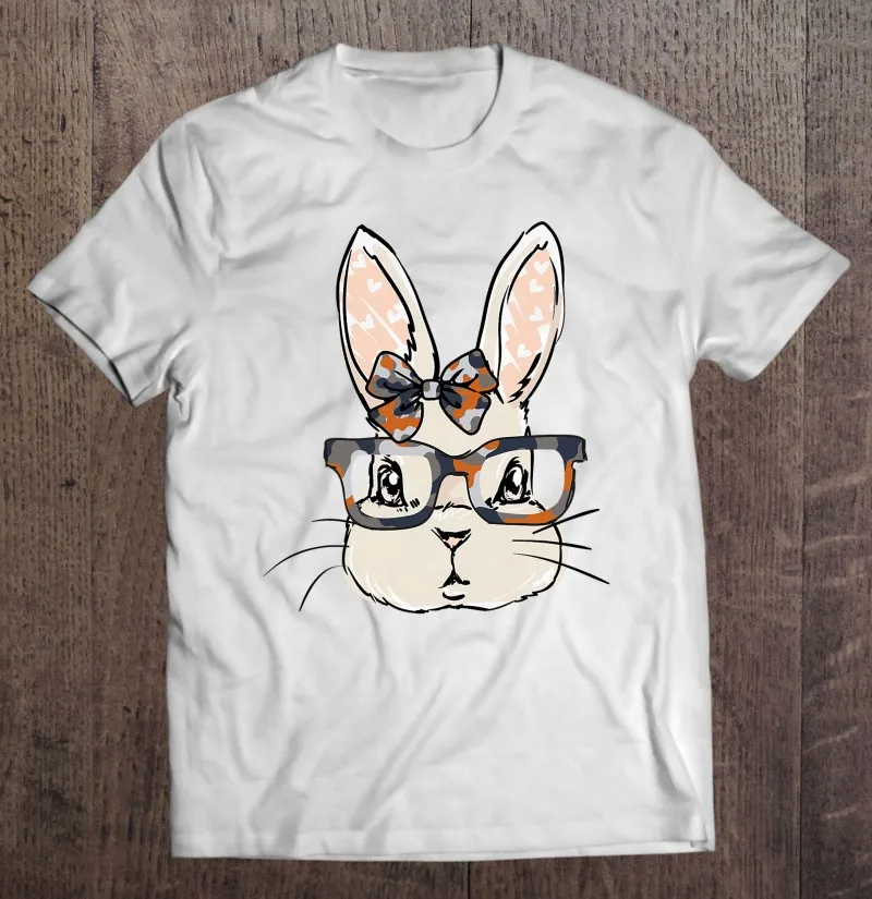 

Милая камуфляжная футболка в стиле пасхальных очков кролика, пасхальные камуфляжные очки, большая футболка в стиле аниме, мужские топы, Жен...