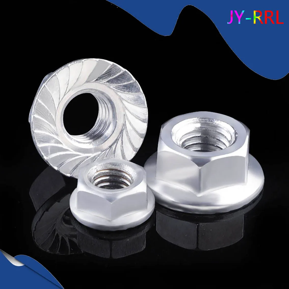 

Hexagon Flange Nuts M5 M6 M8 M10 Aluminium 6061 Serrated Locking Hex Nuts Fastener Hardware Accessories