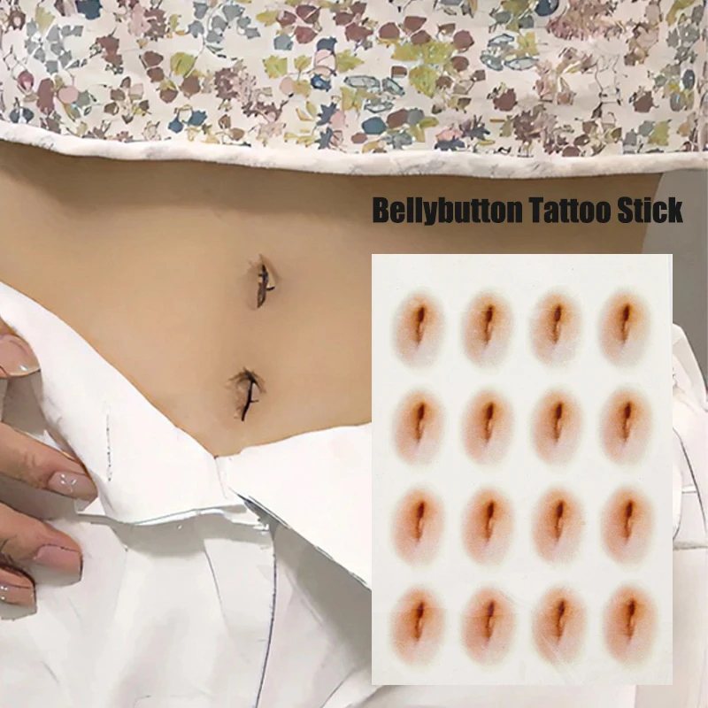 

16 шт., водостойкие временные тату-наклейки на пупок