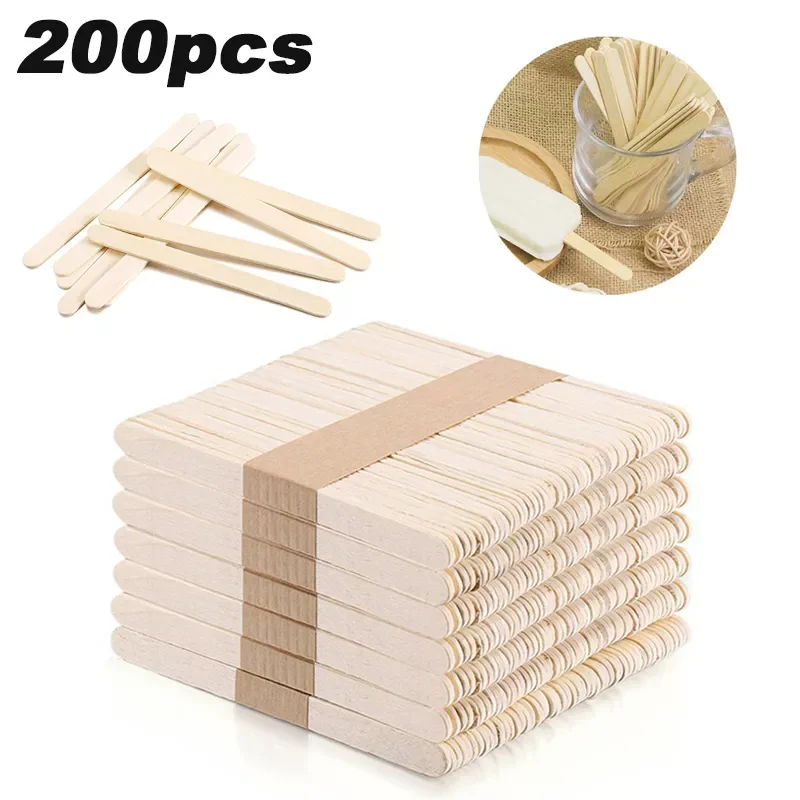

200pcs/Lot Ice Cream Popsicle Sticks Natural Wooden Sticks Ice Cream Spoon Ice Cream Cake Tools Crafts Kitchen Accessorie