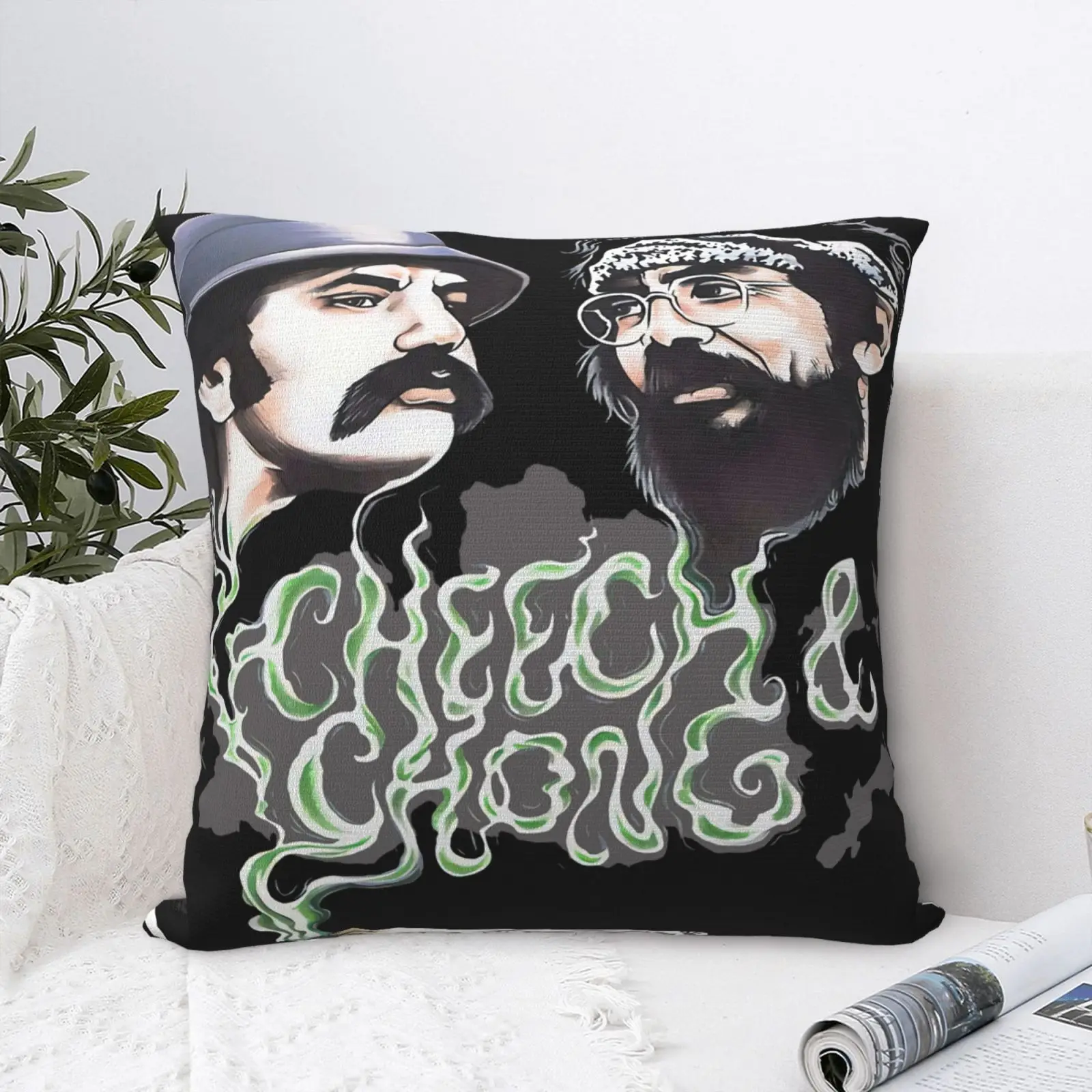 

Cheech And Chong чехол для подушки, чехол для подушки, винтажные диванные подушки, черный декоративный чехол для подушки для гостиной