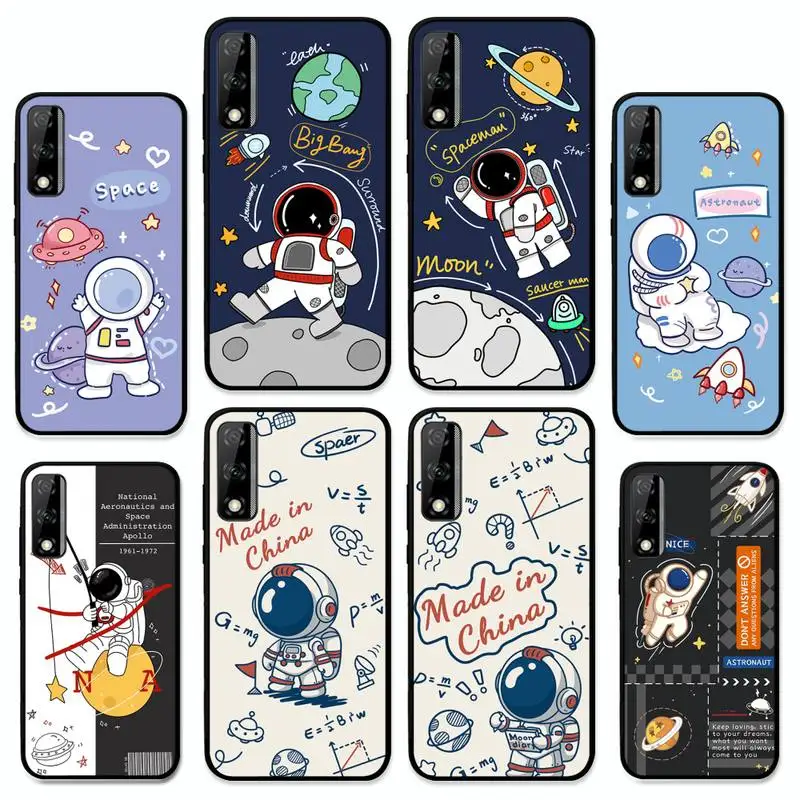 

Cute Astronaut Phone Case for Huawei Y 6 9 7 5 8s prime 2019 2018 enjoy 7 plus