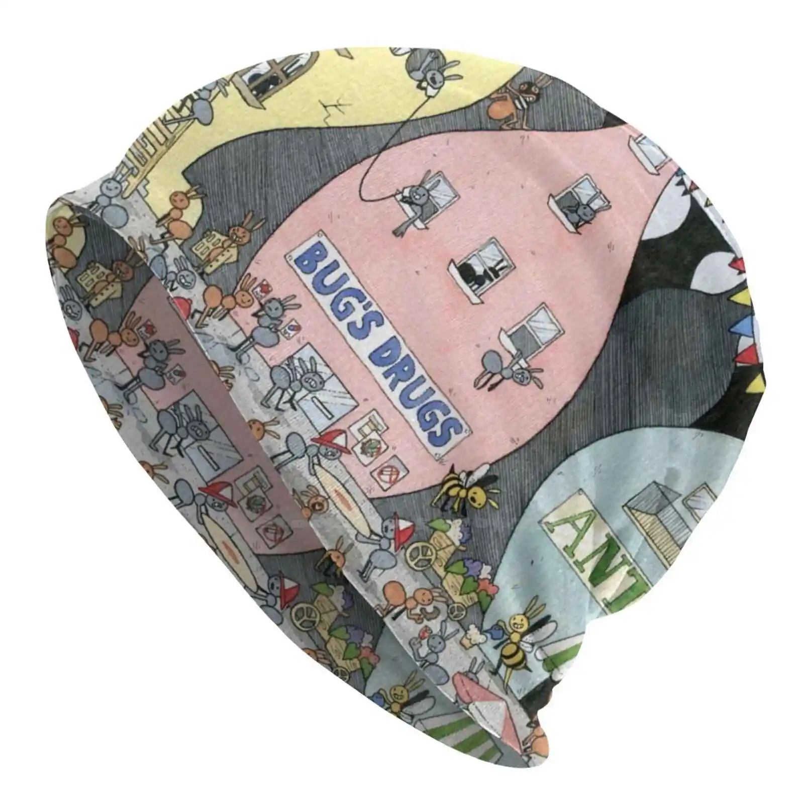 Вязаная шапка Ant City теплая уличные шапки милая городская ваза с муравьями