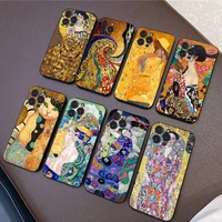 kiss by gustav klimt phone case silicone soft for iphone 14 13 12 11 pro mini xs max 8 7 6 plus x xs xr cover