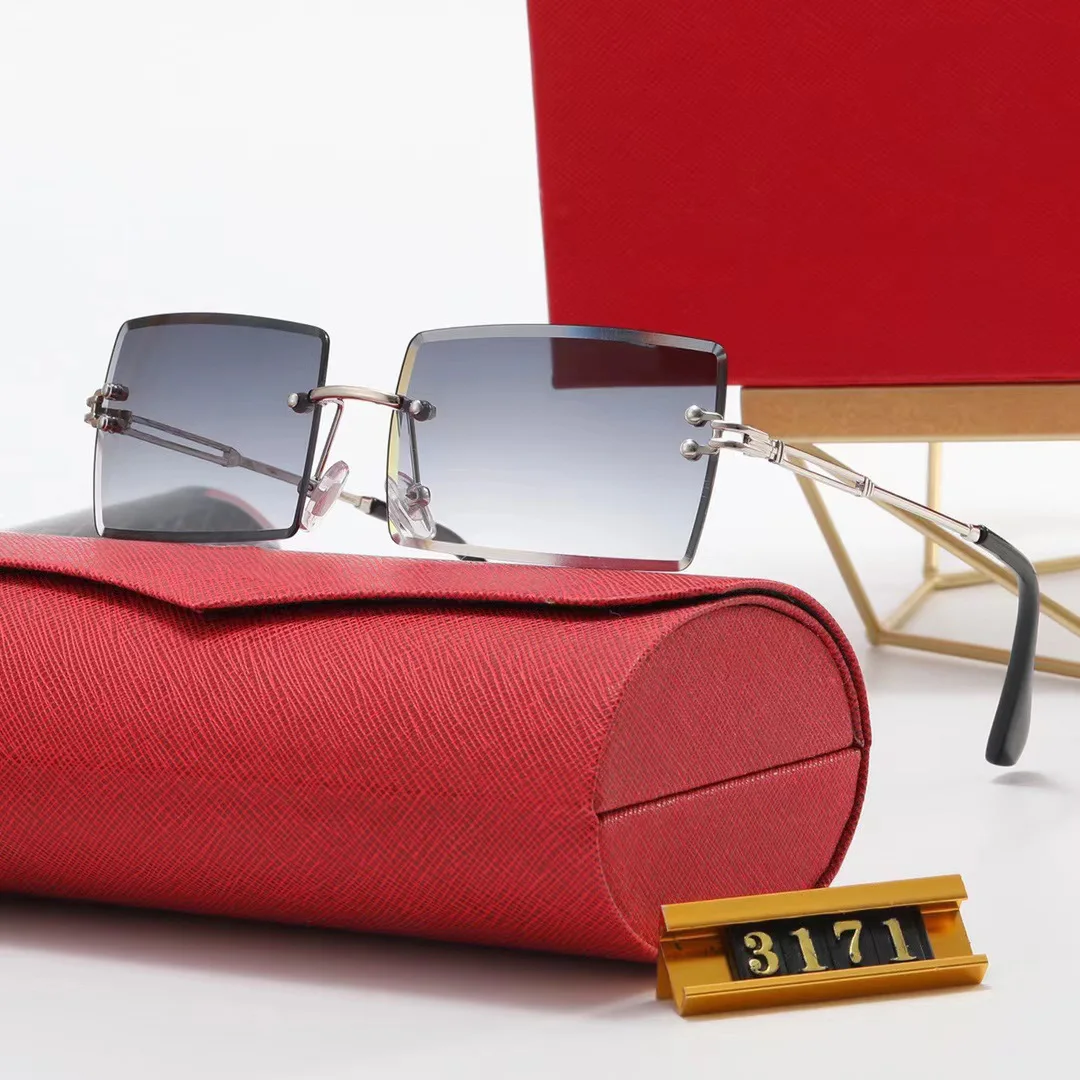 

New Metal Sunglasses Borderless Square Glasses High End Luxury Women's Sunglasses for Men Brand Designer Sunglasses