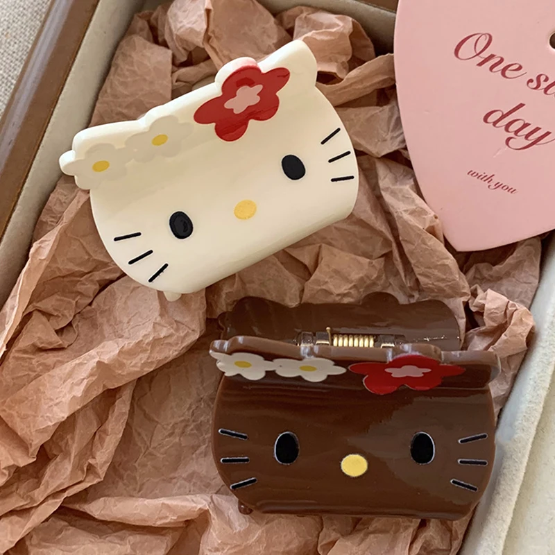Милые заколки для волос Hello Kitty Sanrio женщин заколка девочек акриловая акулы в