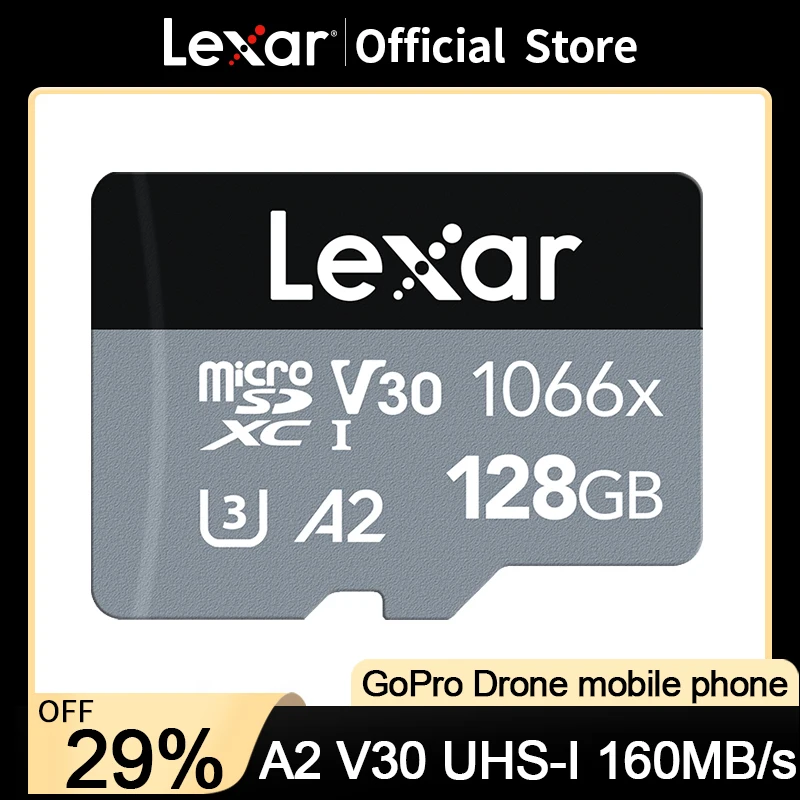 Карта памяти Lexar 1066x Micro SD 64 ГБ 128 256 512 MicroSD TF флэш-накопитель Профессиональная карта