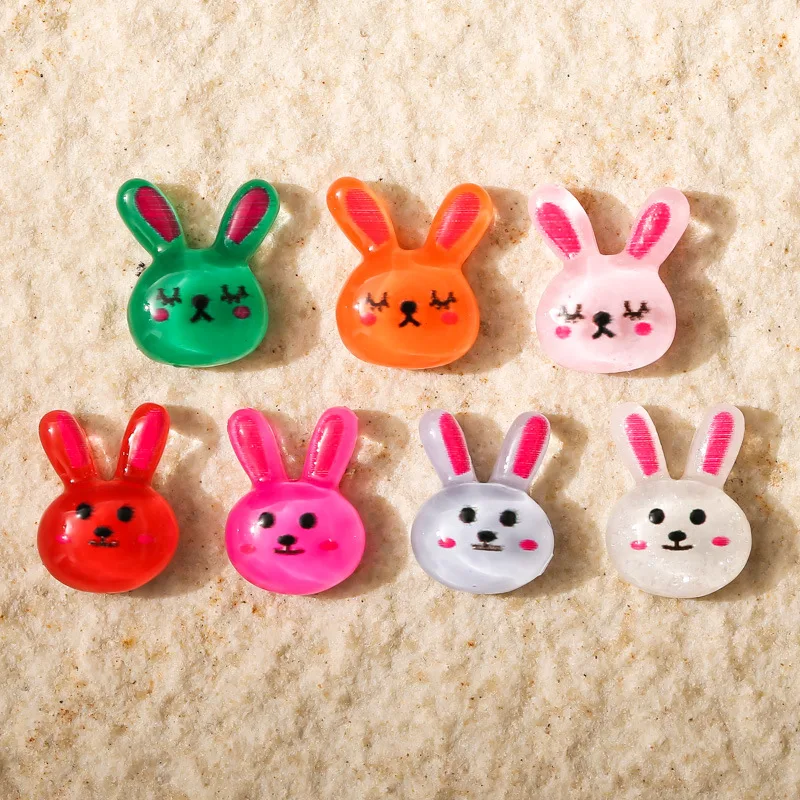 

10 шт., стразы из полимерного кролика для украшения ногтей