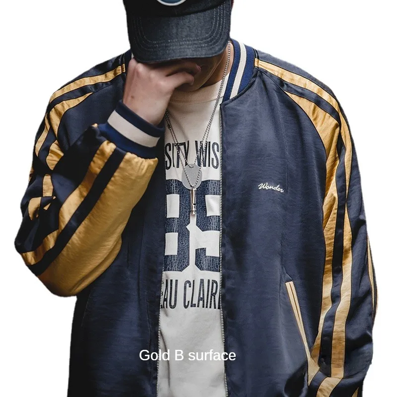 

Madden Workwear Retro Two-sided Yokosuka Jacket Tiger Embroidery Draped Jacket Men Tide