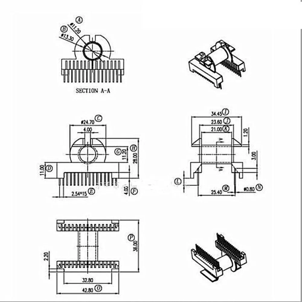 ER34 EC3435EER34 мягкий сердечникPC44 материал и бобина горизонтации 16 + контактов 32