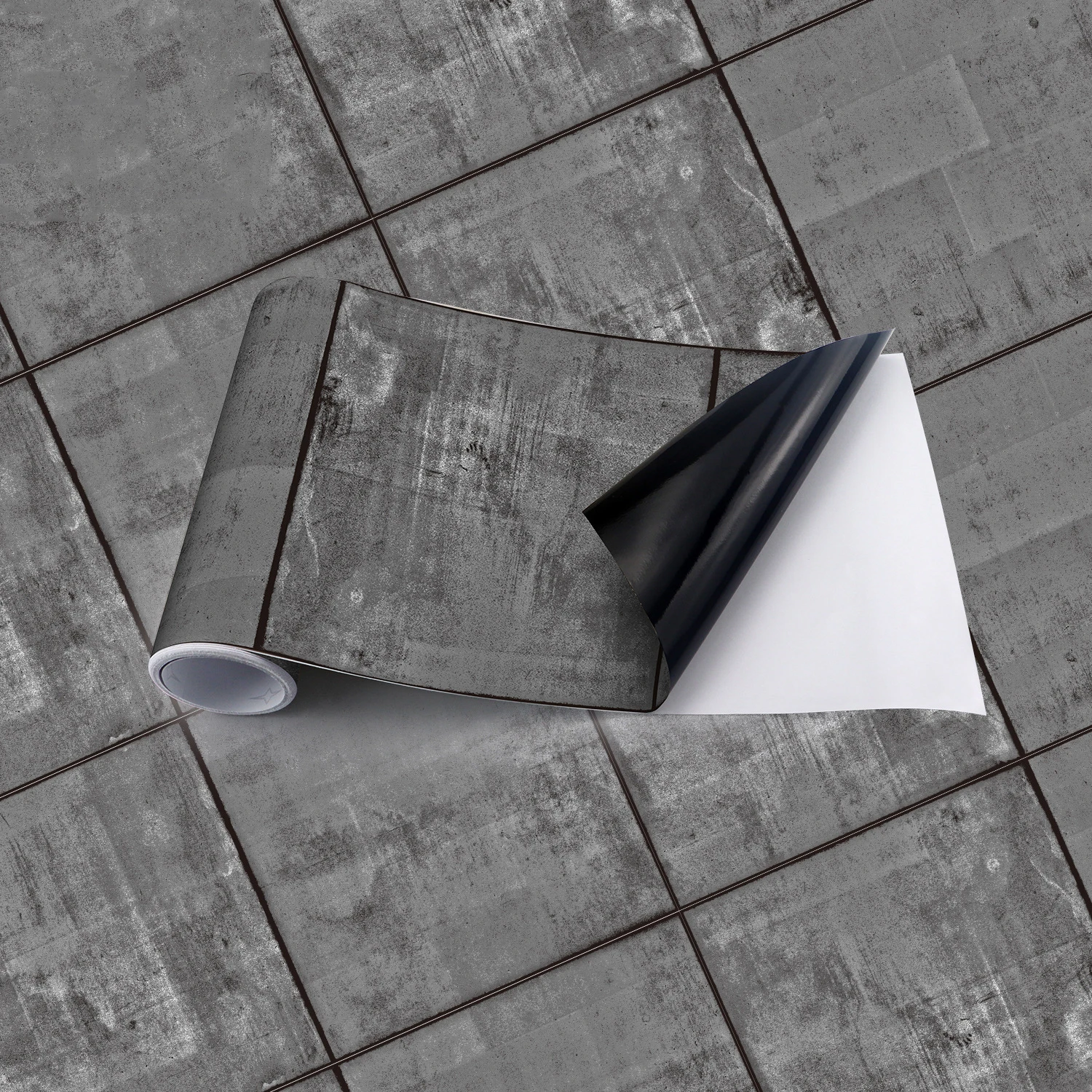 

3m Self-Adhesive Wood Grain Floor Sticker Waterproof Black Vinyl Film Wallpaper Kitchen Furniture Tile Sticker Home Wall Decor