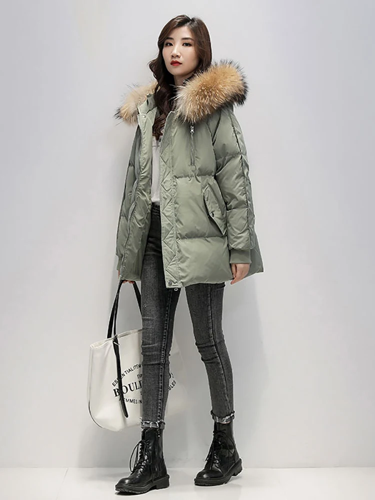 2023 New Warm Thicken Loose Down Jacket Women Winter Short Jacket Hooded Fur Collar Cotton Coat Korean Female Parkas Basic Coat