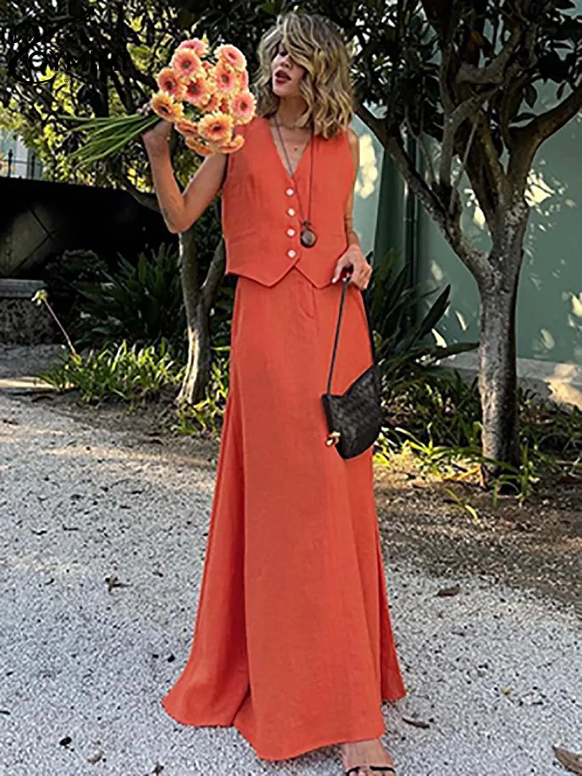 Oymimi повседневный оранжевый хлопковый женский комплект из 2 предметов модные топы