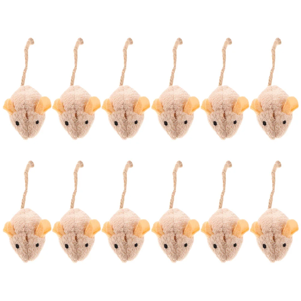 

12 Pcs Toy Mouse For Cats Kitten Toys Indoor Plush Chew Interactive Teething Pets