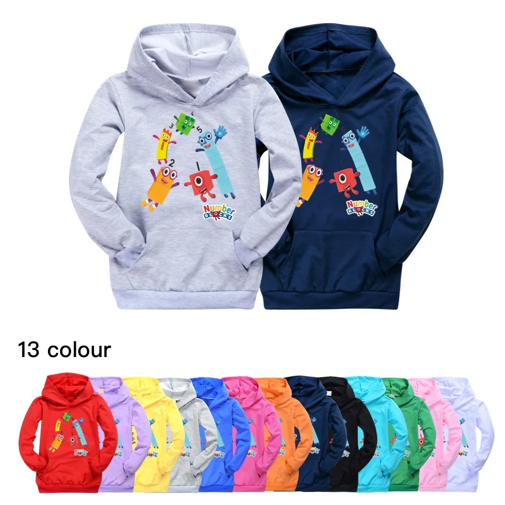 

Детская осенняя хлопковая толстовка с капюшоном и цифрами