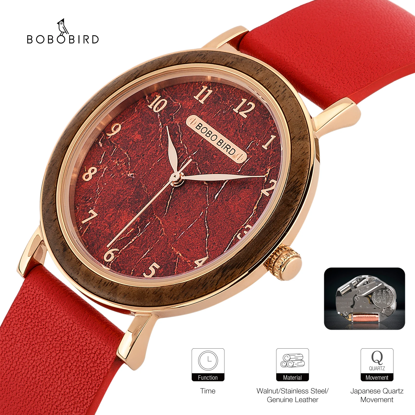 

BOBO BIRD Women Watch New Female Wooden Alloy Wristwatch Casual fashion Quartz Timepiece Girl Clock Wooden Gift Box Dropshipping