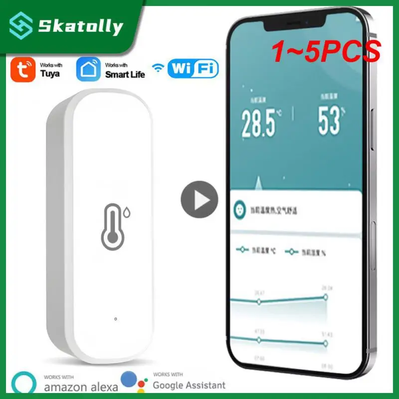 

1~5PCS Tuya WiFi/ZigBee Smart Temperature Humidity Sensor Smart Home Temperature Sensors Works With Alexa Google Assistant Smart