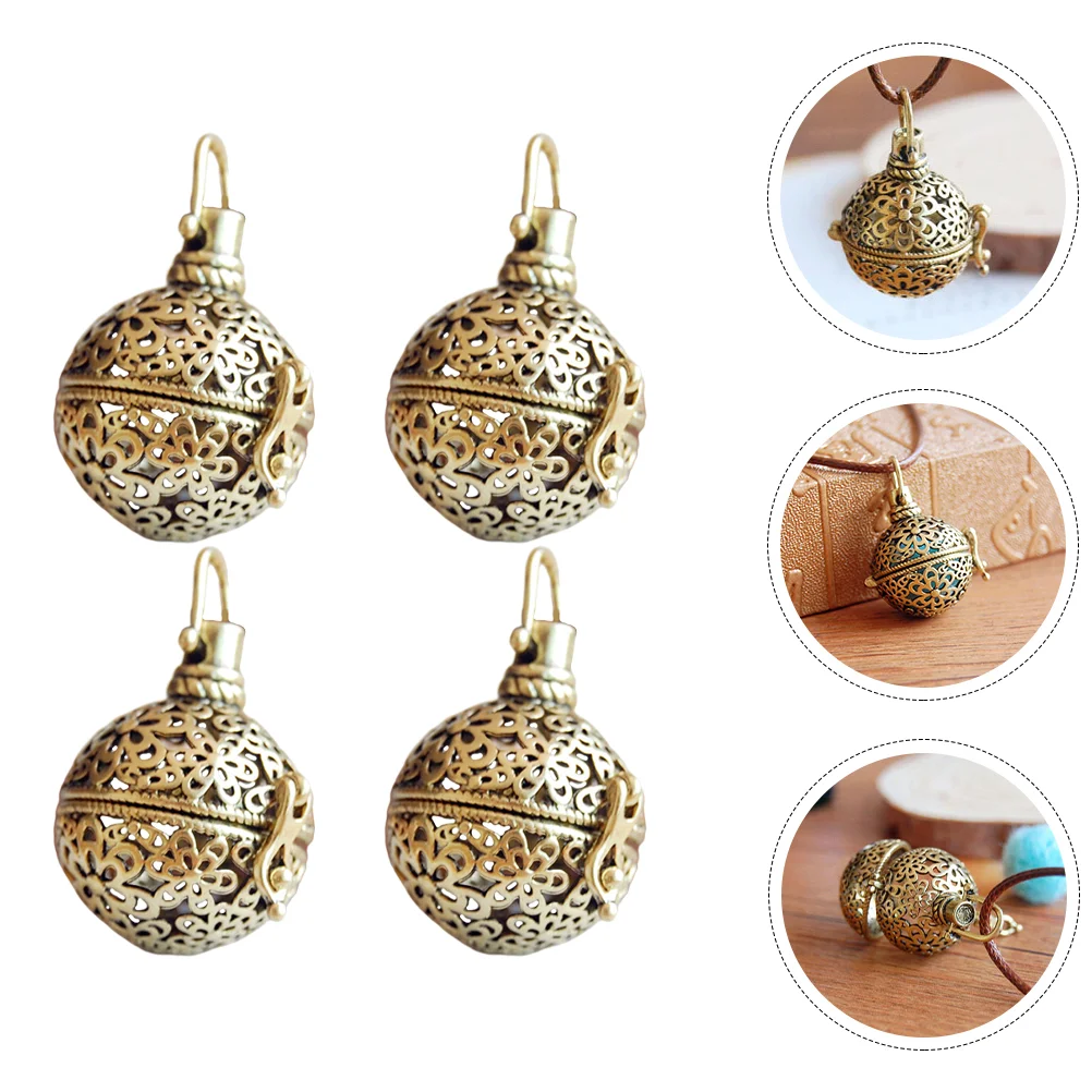 

4 Pcs Pendant Diffuser Decorative Aromatherapy Charm Necklace Openable Jewelry Hanging Wireless Balls