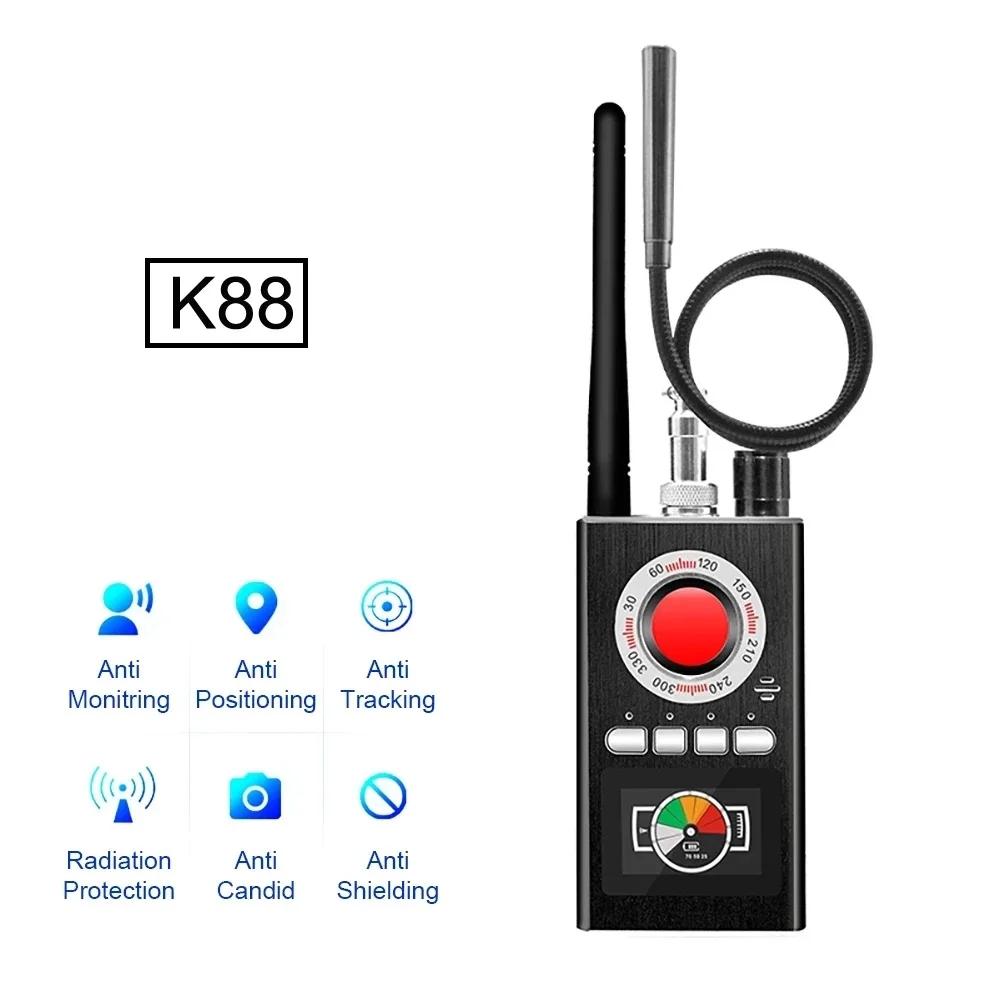 

K88 Anti Spy Wireless RF Signal Detector Bug GSM GPS Tracker Camera Eavesdropping Device WiFi Signal Detector Anti Candid Camera