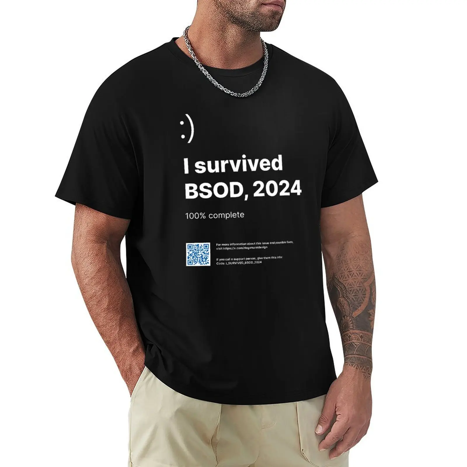 Футболка I Survived BSOD 2024 баскетбольные футболки с рисунком графическим для