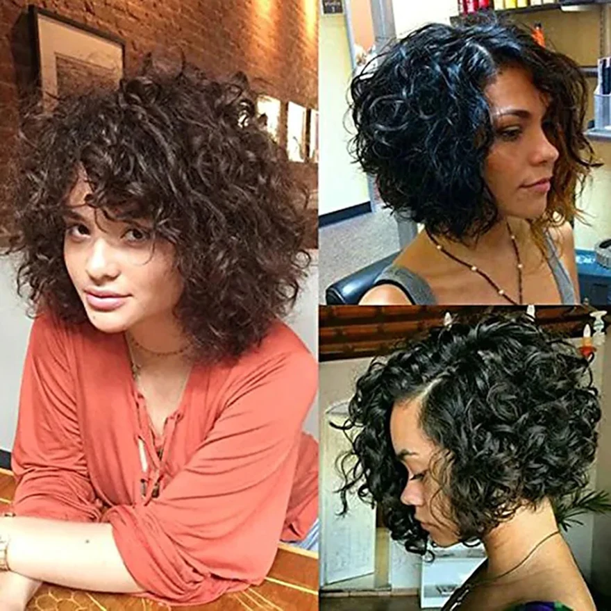 Unprocessed Human Hair Lace Frontal Wig for women Brazilian Hair Loose Wavy Afro Curly Wig with Baby Hair