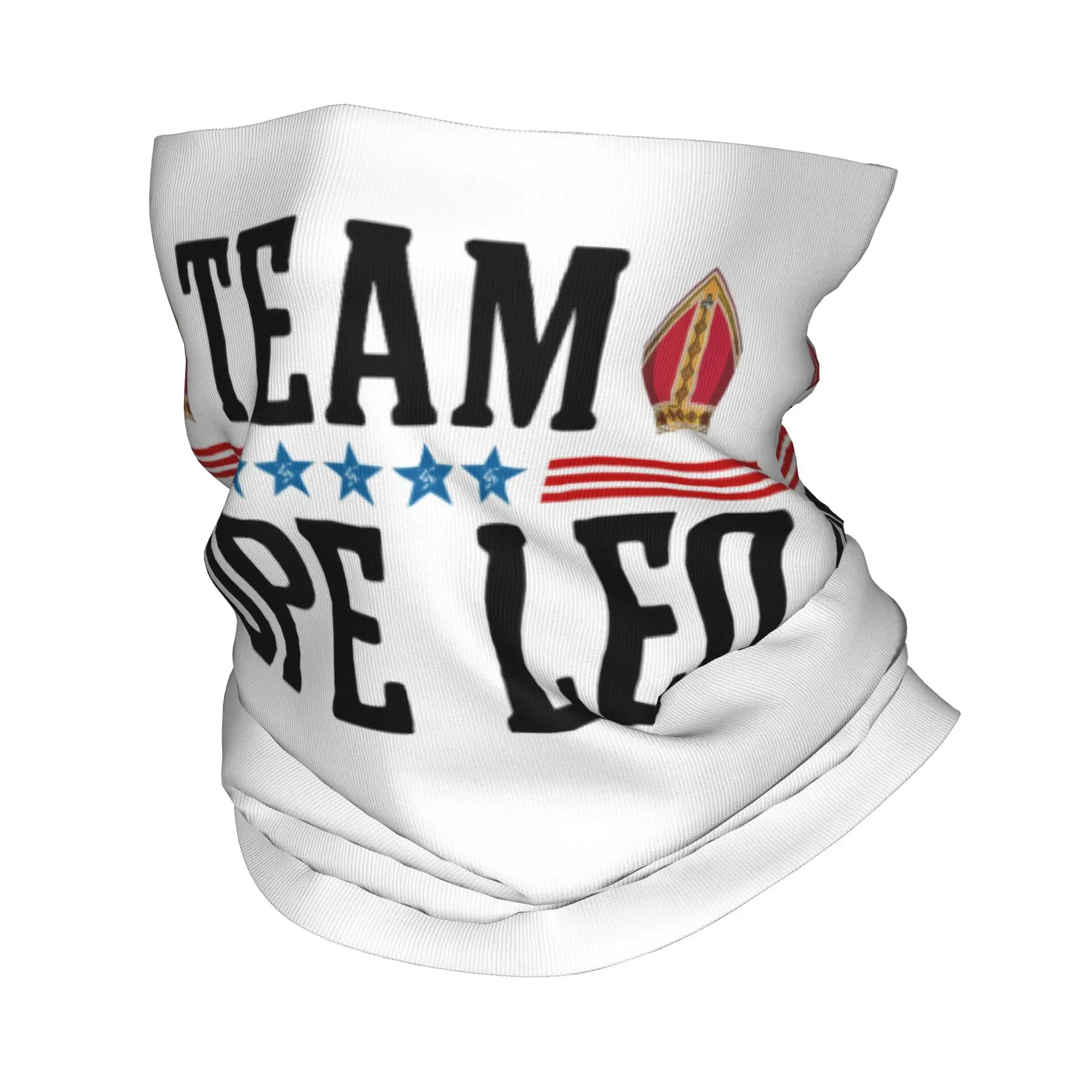 Фото Новая бандана-маска для лица и шеи Team Pope Leo XIV с принтом кардинала Роберта Превоста, теплая повязка на голову, унисекс, для походов №1