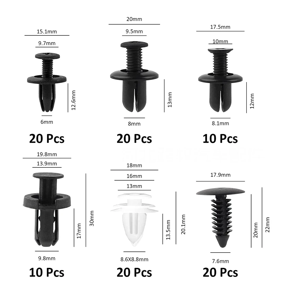 

High Quality Practical Useful Durable Car Trim Clips Universal Fit Car Auto Parts Plastic Screws Tool 100 Pieces