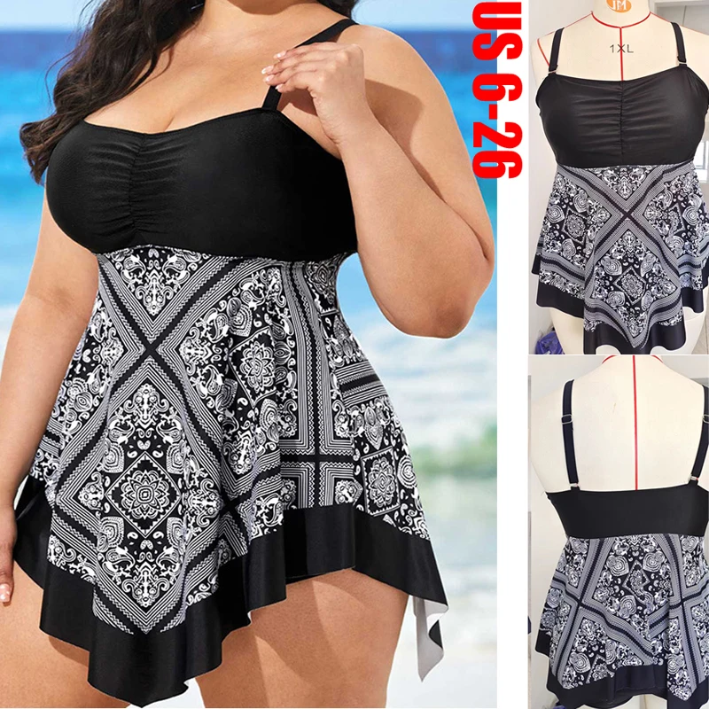 

Tankini 2022 Two Piece Swimsuit Women With Shorts Print Swimwear Female Bathing Suit Plus Size Beach Bathers Maios