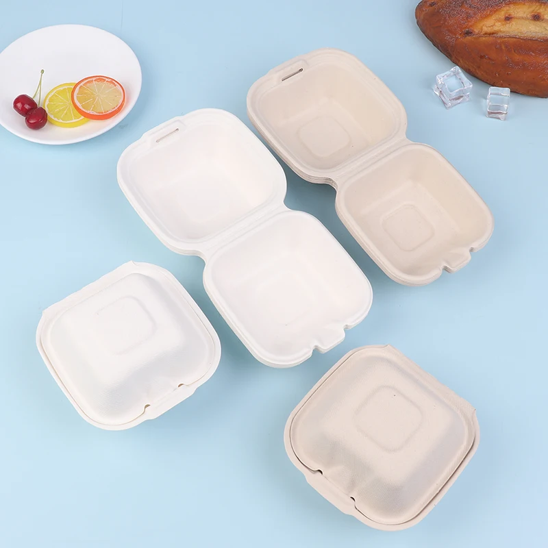 10 шт. одноразовая коробка бэнто для фруктов салатов гамбургеров целлюлозы