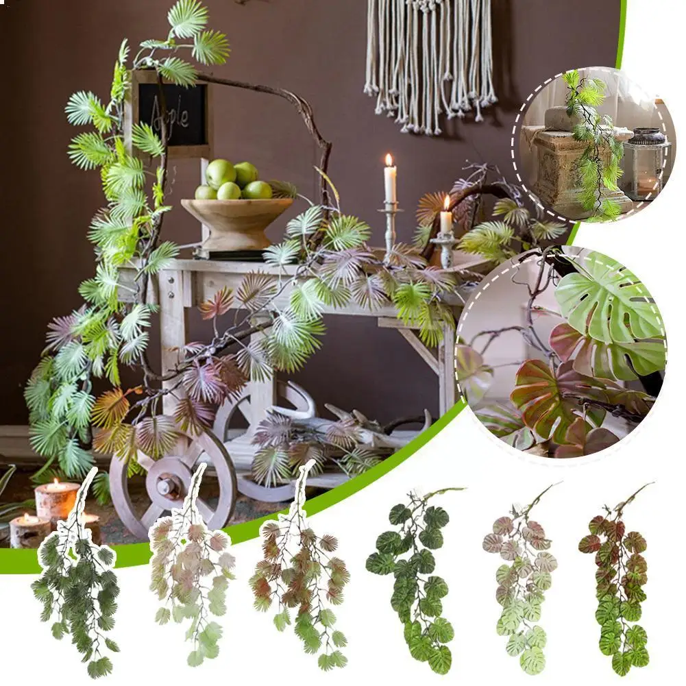 

Artificial Plants Vine Fern Leaf Hanging Plant Leaf Ivy Green Leaf For Home Party Wedding Diy Outdoor Wall Decoratio W4t3