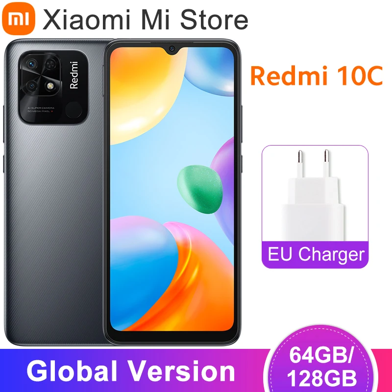 Global Version Xiaomi Redmi 10C Smartphone Snapdragon 680 Octa Core 64GB/128GB ROM 6.71