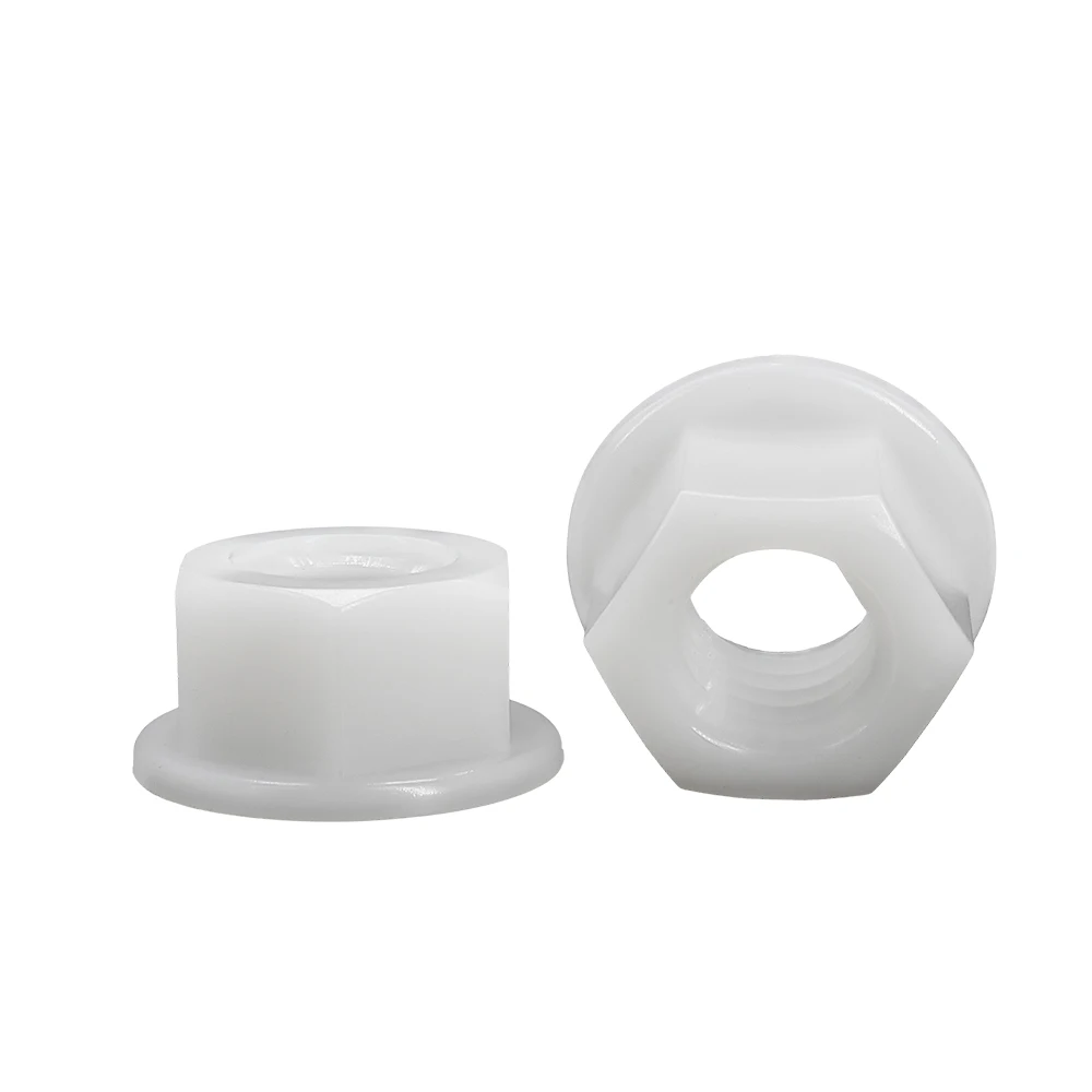 

Шестигранная пластиковая нейлоновая фланцевая гайка с метрической резьбой, гайки с плоским дном, черно-белая теплоизоляция электроэнергии M3 M4 M5 M6 M8 M10 M12