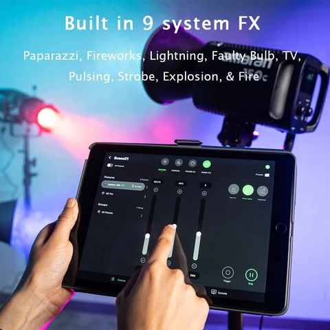 Aputure Amaran 300c 300 Вт RGBww полноцветный 2500-7500K монолитный блок видеоданных с регулировкой G/M Встроенный держатель зонтика управление через приложение