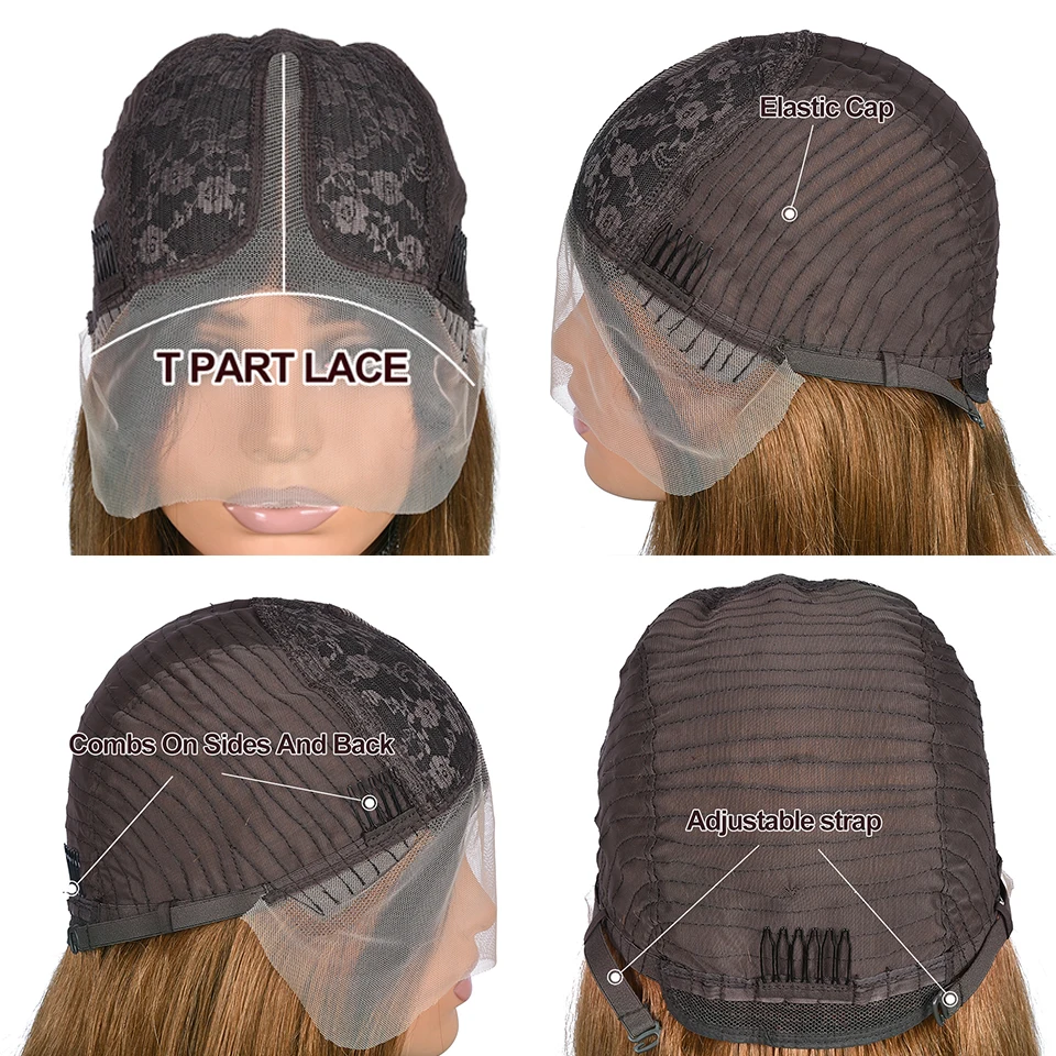 Сophies Бразильские прямые парики из человеческих волос 180% плотности 8-12 дюймов