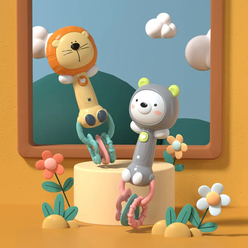 Мягкая детская погремушка-прорезыватель Монтессори для девочек 0-12 месяцев