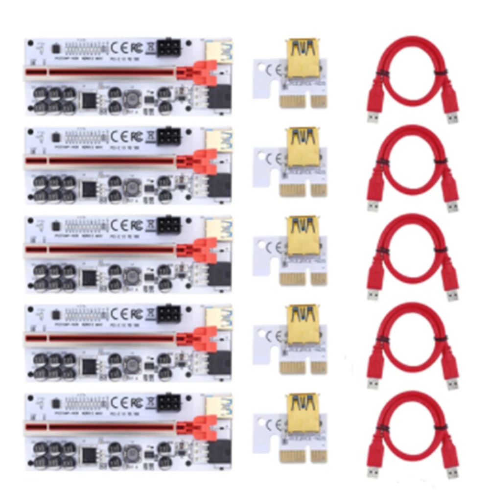 

Переходник для графического процессора VER012 MAX, переходник для видеокарты PCI-E 012 MAX, Pci Express USB 3,0, кабель PCI-E 1X до 16X для майнинга BTC, 5 шт.