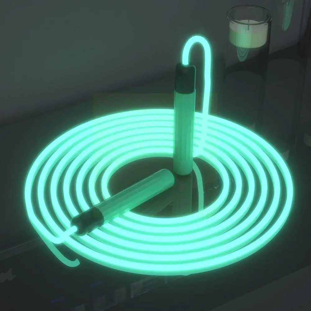 

Регулируемая светящаяся в темноте скакалка, 2,8 м, светящаяся Спортивная Скакалка, уличсветильник вые принадлежности, светодиодная трениров...