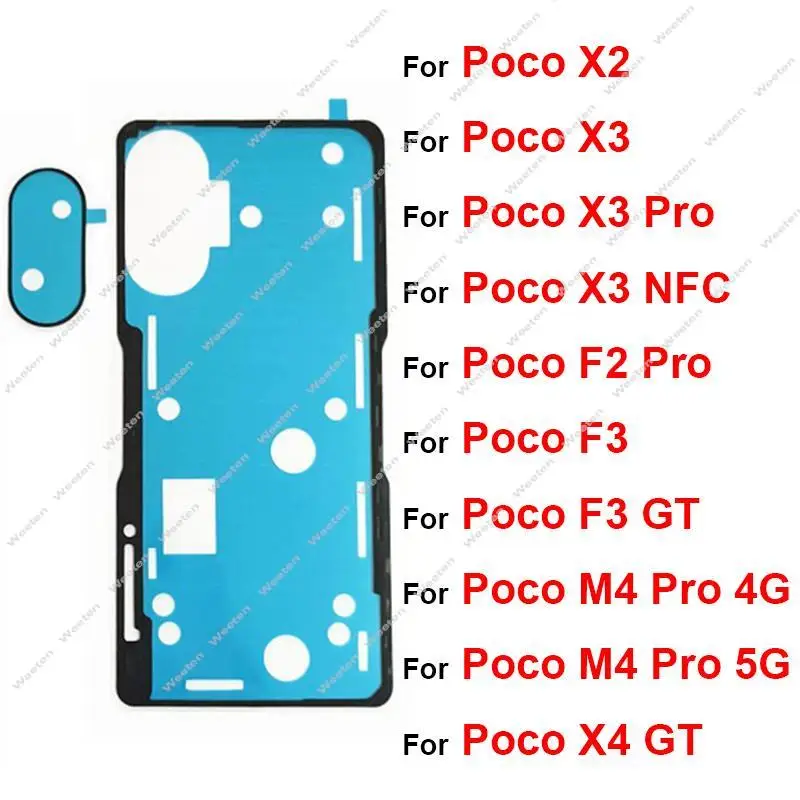 Клейкая лента на заднюю крышку корпуса аккумулятора для Xiaomi Poco X2 X3 X3Pro X3NFC Poco M4 F2 Pro F3 X4 GT