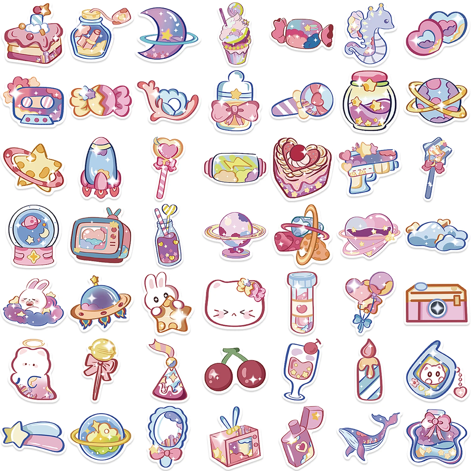 50 шт. блестящие наклейки с галактическим феномом для телефона скрапбукинга