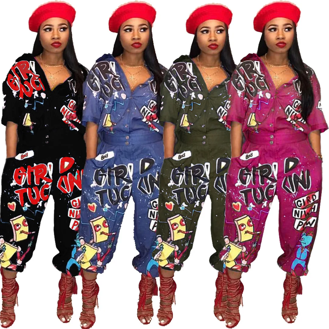 

Europe and the United States women's 2022 autumn/winter new sexy alphabet print horn drum pants jumpsuit