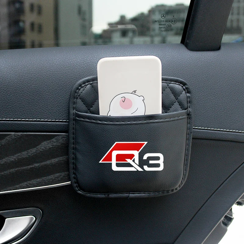 

Leather Car Door Storage Pocket Seat Back Bag Accessories For Audi Q3 A7 A6 A5 A4 A3 8P 8V 8L B5 B6 B7 B8 B9 Q5 Q7 Q8 TT C5 C6 S