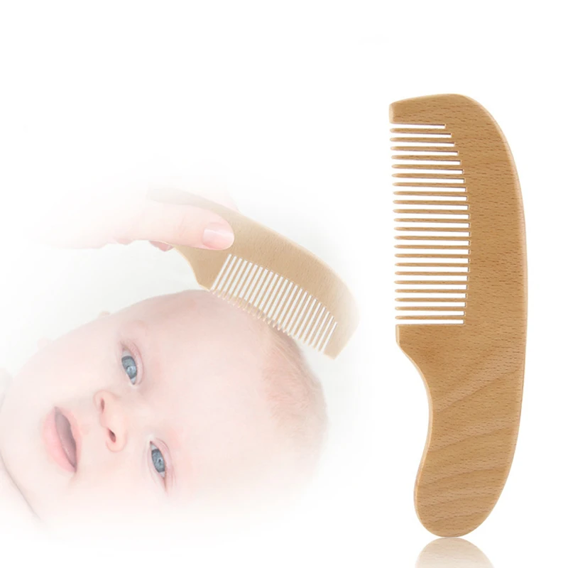 

Деревянная щетка для новорожденных, натуральная Расческа для ванны, щетка для волос для новорожденных, массажер для головы для младенцев, п...