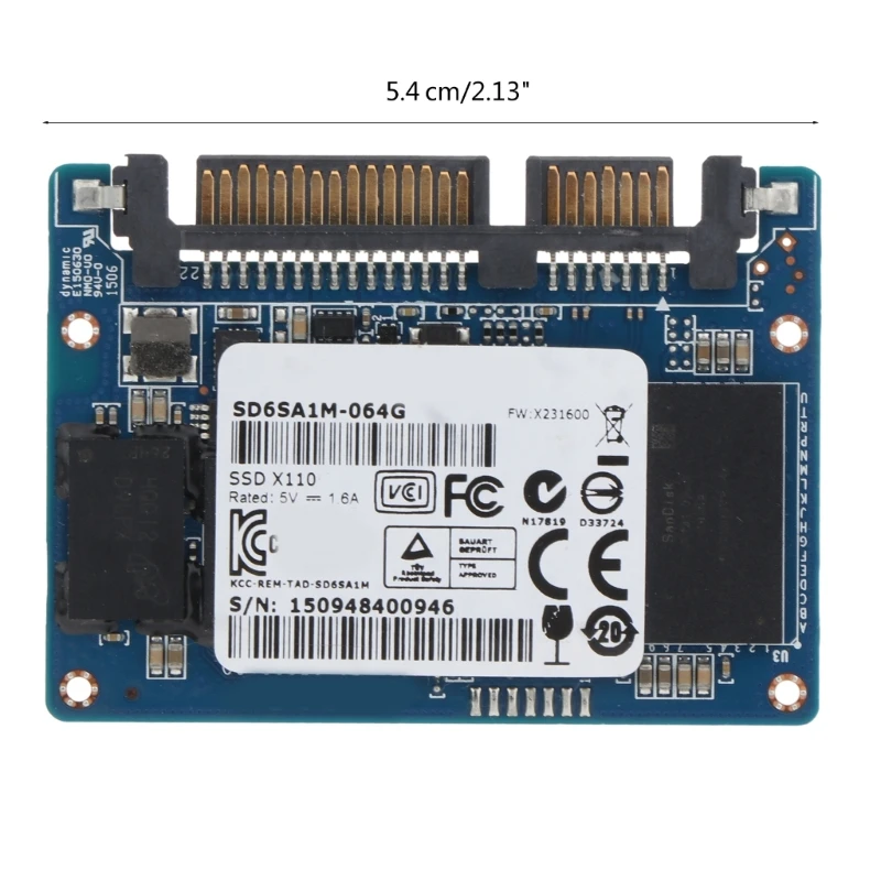 Внутренний SSD-модуль емкостью 64 ГБ для полутонкого твердотельного жесткого диска