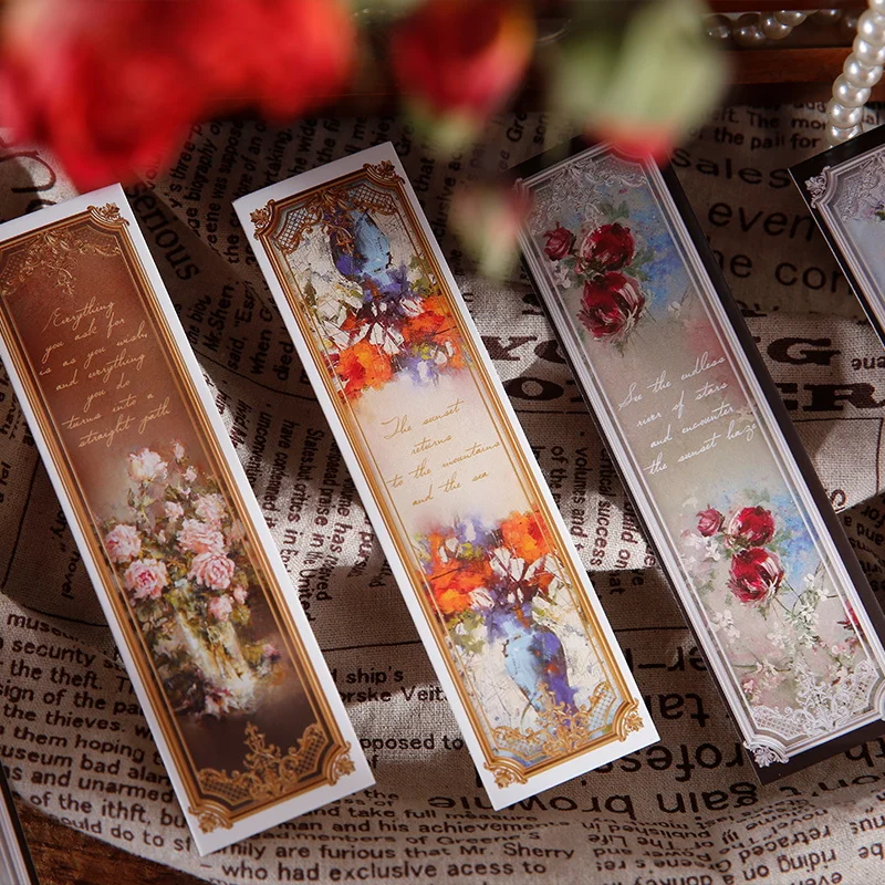 

30Pcs Bookmark Retro art box card Book message greeting card chool Office Supplies decoration Paper 152*42mm stationery