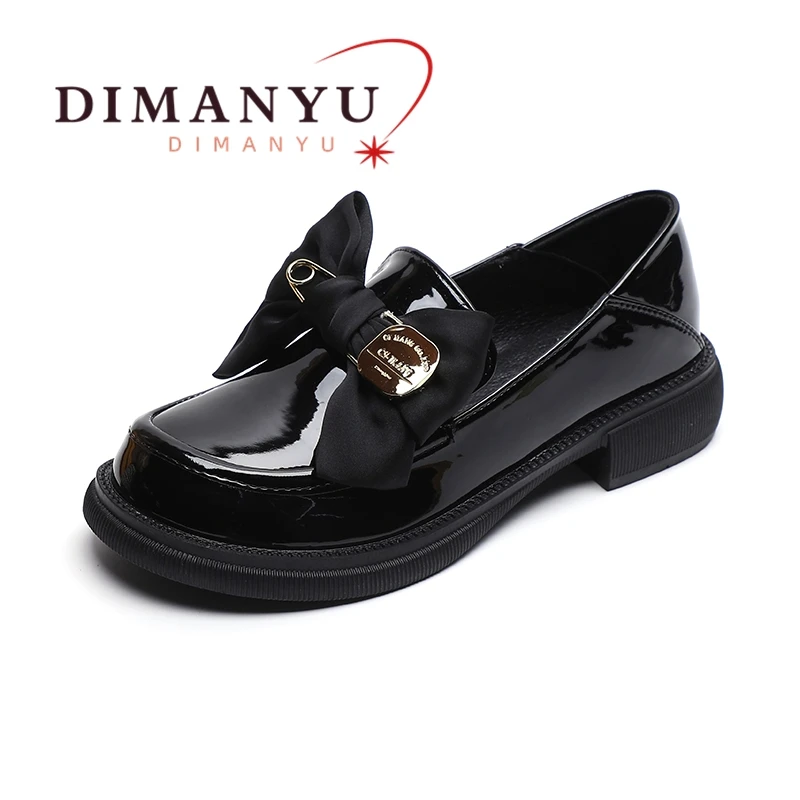 DIMANYU Loafers Women 2023 Spring British Style Women Shoes Large Size Bow Tie Slip-on College Style Shoes For Girls