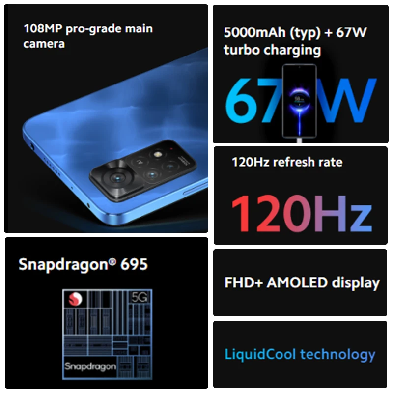 Global Version Xiaomi Redmi Note 11 Pro 5G Mobile Phone 6.67
